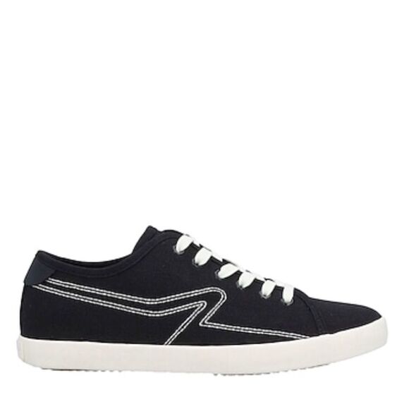 Black Round Toe White Embroidery Lace Up Sneakers by Rag & Bone NEW - Picture 2 of 4